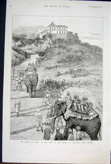 File:The Royal Visit to India, the Prince of Wales on the Road to the Temple of Parbuttee, near Poonah - The Graphic 1875.jpg - Wikimedia Commons