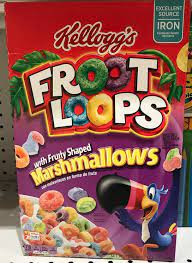 Kellogg S Froot Loops With Fruity Shaped Marshmallow Grocery Foods Kids Cereal Granola Cereal