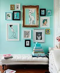 Beautiful Fashion Themed Gallery Wall On A Turquoise Wall Color Jpg 750 920 Dream Decor Home Decor Gallery Wall
