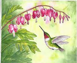 Bleeding Hearts And Ruby Throated Hummingbird By Crystalheart9 On Deviantart Bleeding Heart Flower Flower Drawing Heart Flower Tattoo