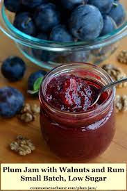 Homemade plum sauce is made from plums, ginger, garlic, brown sugar, red pepper flakes, and apple cider vinegar. Plum Jam With Walnuts And Rum Small Batch Low Sugar