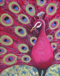 Pretty In Pink Peacock At The Banks Alehouse Paint Nite Events Peacock Painting Painting Art Painting