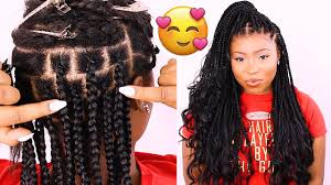 What kind of hair to use for box braids? Hair Parting Method For Box Braids Knotless Box Braids Technique Youtube