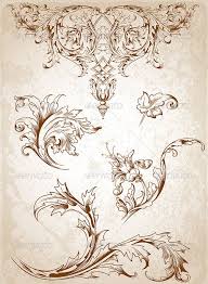 This led to the characteristic busy look of victorian design. Vintage Victorian Floral Elements Flourishes Swirls Decorative Ornament Drawing Vintage Flower Tattoo Vintage Images