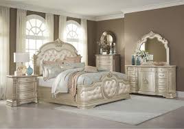 The six chairs feature an elegantly curved back complemented by two horizontal slats and an upholstered seat with a light grey cover, plus four gently tapered legs with back and side stretchers. Elegant Jordans Furniture Bedroom Sets Awesome Decors