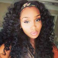 Black braid long curly hairstyles: Long Curly Weave Hair With Headband Headband Hairstyles Weave Hairstyles Long Curly Weave