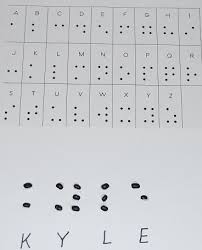They can write braille with the original slate and stylus or type it on a braille writer, such as a portable braille notetaker or computer that prints with a braille e. 5 Senses The Braille Alphabet In Preschool Kindergarten Braille Alphabet Braille Alphabet Preschool