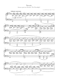 Correlates to piano pronto method books: Beethoven Moonlight Sonata 1st Mvt Sheet Music For Piano 8notes Com