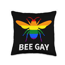 Amazon.com: Rainbow Bee LGBT bee outfits & Clothing ideas Rainbow Flag Bees  Pride Gay Homo Throw Pillow, 16x16, Multicolor : Home & Kitchen