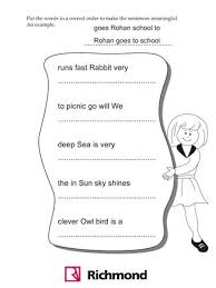 Activities Put The Words In The Correct Order English Worksheets For Kids Jumbled Words Grammar For Kids