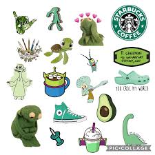 Green Aesthetic Sticker Collage Stiker Hijau Estetika