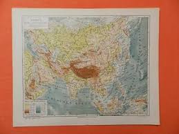 Der weiterführende vermerk neben gebirge in asien nennt sich asiat. Asien Flusse Gebirge Physikalische Landkarte 1905 Ebay