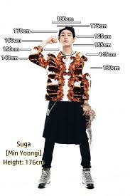 The image below presents the height ranking of amazing 7 boys of bts and their height idk how old this chart is but it's wrong. Bts Suga Height Chart Edit Photoshoot Bts Suga Min Yoongi