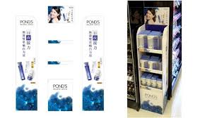 ponds double white db hk posm dumpbin display topshelf on shelf deco design production pvc bag shelf display design retail design retail display