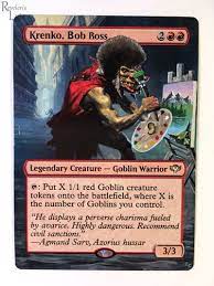 krenko bob ross alter mtg mtg altered art mtg magic the gathering
