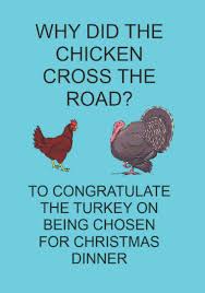 Why did the turkey cross the road twice? Why Did The Chicken Cross The Road To Congratulate The Turkey On Being Chosen For Christmas Dinner Notebooks Make Ideal Gifts At All Times Of Year As Presents And Competition Prizes Caesar