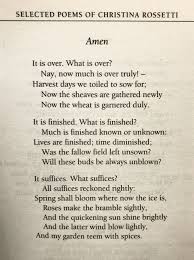 Christina Rossetti Amen Beautiful Poetry Christina Rossetti Poems Poems