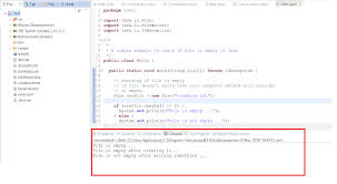 Apr 29, 2020 · the aim of this tutorial is to show how to write huge or large data in files and which output streams to you use for better performance in java. How To Check If A File Is Empty In Java Example Java Programming Tutorials Java Data Structures