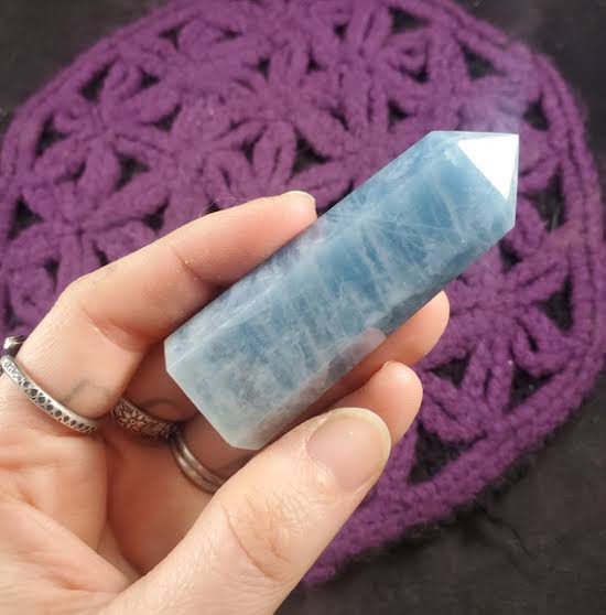 Polished Aquamarine Crystal Tower, AI generated