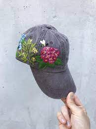 Hand Embroidered Hat Embroidered Baseball Caps Custom Etsy Custom Embroidered Hats Embroidered Baseball Caps Hand Embroidered