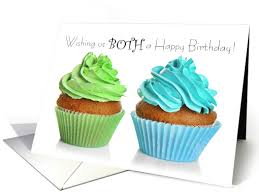 Happy birthday from all of us cupcakes. Shared Cupcake Birthday For Both Of Us Card 1595382