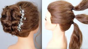Here are some inspirational wedding hairstyle ideas. 5 Mins Hairstyle Easy Wedding Hairstyle Tutorial Youtube