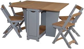 Place newly constructed top on the folding table. Ellingham Drop Leaf Butterfly Dining Table Set With 4 Stowaway Foldaway Chairs Small Space Saving Breakfast Folding Away Fold Out Kitchen Stools Seater Farmhouse Butterfly Set Pine Grey Amazon Co Uk Kitchen