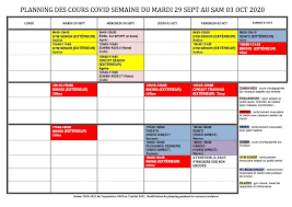 Calendriers à imprimer, calendrier photo, planning. Planning Covid Semaine 29 Sept Au 03 Oct 2020 Fit Up Training Grand Quevilly