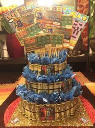 Money Cake Ideas For Mother S Birthday 200 00 Money Cake Assembled Except The Lottery Tickets Will Need To Be Placed In Top Great For 16t 18th Birthday Gifts Birthday Money Creative Money Gifts