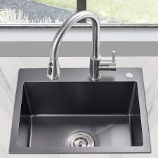 Maybe you would like to learn more about one of these? Buy Rovate 22 X 18 Inch Topmount Kitchen Sink Single Bowl Handmade Durable Dark Grey Black Nano Titanium Plating Sus304 Stainless Steel Drop In Kitchen Sink Online In Indonesia B08nj5hlhm