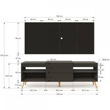 Rack com Painel para TV Até 60 Polegadas Milão 1 Porta 2 Prateleiras Preto  - Panorama Móveis
