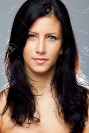 A t faced lady with black hair! Young Beautiful Black Hair Blue Eyes Woman Beauty Portrait Stock Photo Picture And Royalty Free Image Image 7021256