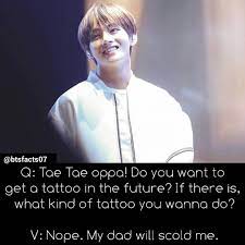 Bts V Thank U Sometimes Tattoos Look Good But I Can T Imagine Taetae Having A Tattoo Bts Facts Bts Funny Bts Boys