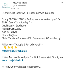 Recruitment Executive In Mumbai Jobsinmumbai Jobs In 2020 Fluent English Recruitment How To Apply
