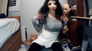 Emilys Masks Pt1! Female mask Emily puts on her kigurumi mask Celli and  starts to play with herself