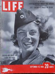 Life magazine September 25th, 1950. Swedish Red Cross girl. **Cover sheet  only**