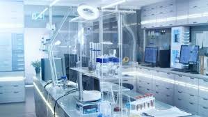 Bright And Ultra Modern High Tech Laboratory Full Of Advanced Technological Wonders Laboratory Design High Tech Interior Hospital Interior Design