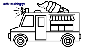 Ice cream truck coloring page. Coloring Ice Cream Truck Coloring Pages For Kids Drawing And Coloring For Children Youtube