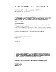 C&f financial corporation announces quarterly dividend. Shareholder Reports Power Financial Corporation