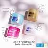 A mixture of 5 types of hyaluronic acid (gialuronova acid, super hyaluronic acid, nano hyaluronic acid, a simple type of hyaluronic acid, 3d after applying jelly, the skin feels smooth and supple for a long time. 1