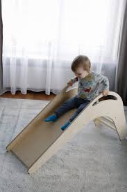 Wooden Slide For Kids Indoor Slide Etsy In 2021 Indoor Slides Kids Slide Kids Interior