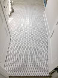 Black And White Lily Pad Tiles House Update Kitchen Paint And Bathroom Floors The Lilypad Cottage Penny Tiles Bathroom Floor Painted Bathroom Floors Penny Tile