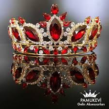 Kina Taci High Quality Gold Green Red Stone 7 Cm Height 341807917 Nedimeler Kina Taki