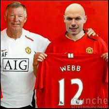 Unfollow man utd shirt to stop getting updates on your ebay feed. Man United Signs Howard Webb For An Undisclosed Fee The Unit Manchester United Funny