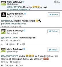 Jun 20, 2021 · dates. Michy Batshuayi And Ea Sports In Funny Twitter Battle With Batshuayi Threatening To Switch To Pes Album On Imgur