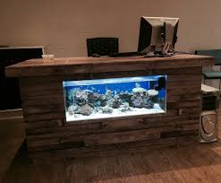 Newest desk usb aquarium fish small tank office. Custom Made Desk With Vinyl Wrapping And Inset Fish Tank Designed And Installed By Keeco Fish Tank Design Custom Fish Tanks Fish Tank