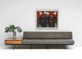 Lovely Sofa With Attached Side Table By Florence Knoll For Knoll International 1950s Furnishings Design Modern Style Furniture Modern Furniture