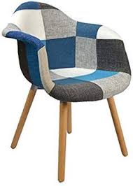 Ts Ideen Design Klassiker Patchwork Sessel Retro 50er Jahre Barstuhl Wohnzimmer Buro Kuchen Stuhl Esszimmer Sitz Holz Stoff Wood Dining Room Retro Chair Chair
