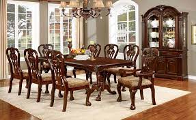 7 Pc Elana Collection Traditional Style Brown Cherry Finish Wood Dining Table Set Oak Dining Sets Formal Dining Room Sets Formal Dining Tables