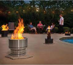 The black galvanized steel model will show signs of finish fatigue after the initial fire. Flame Genie Wood Pellet Fire Pit Stainless Steel Qvc Com
